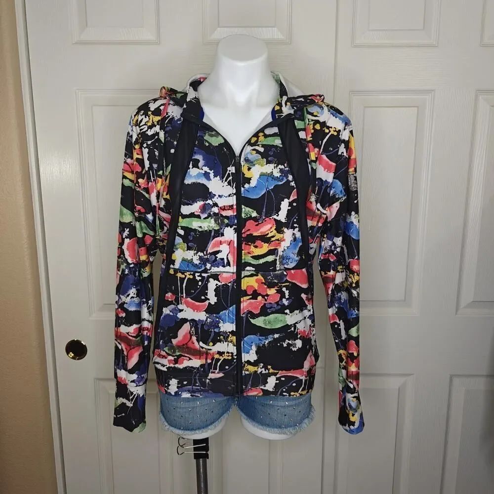 ABS paint splatter mesh inset active jacket sz S